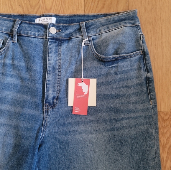 NWT Lovervet 90s Vintage Loose Denim Blue Jeans Raw Hem - Picture 3 of 4